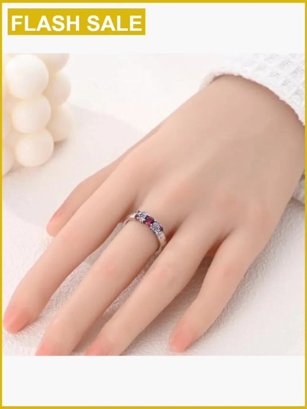 Stackable Eternity Ring Set CZ Stones Size 6-9